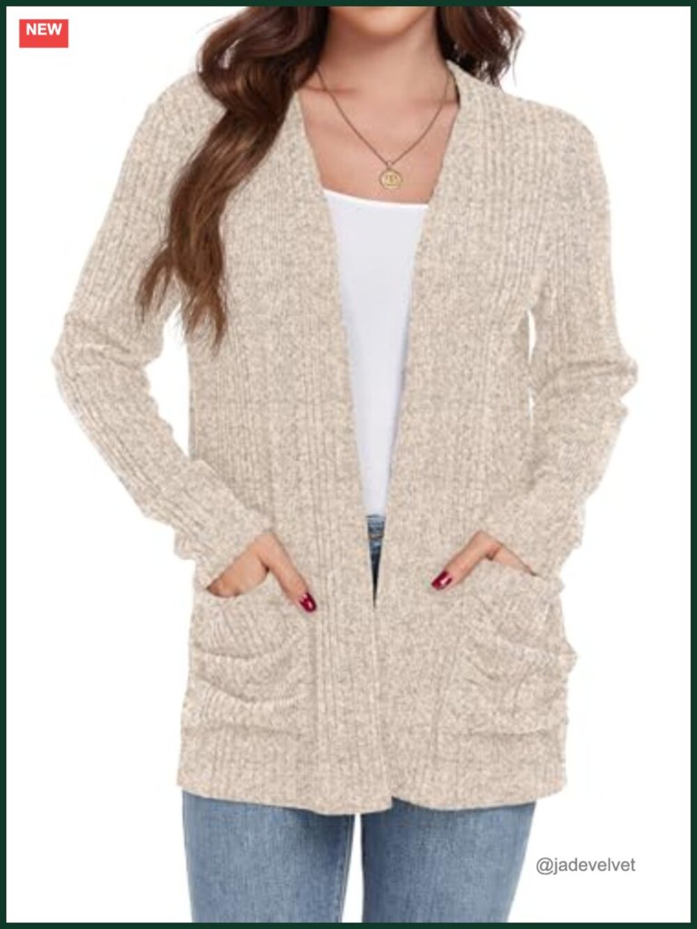 Lightweight Open Front Cardigan Long Sleeve Sweater with Pockets